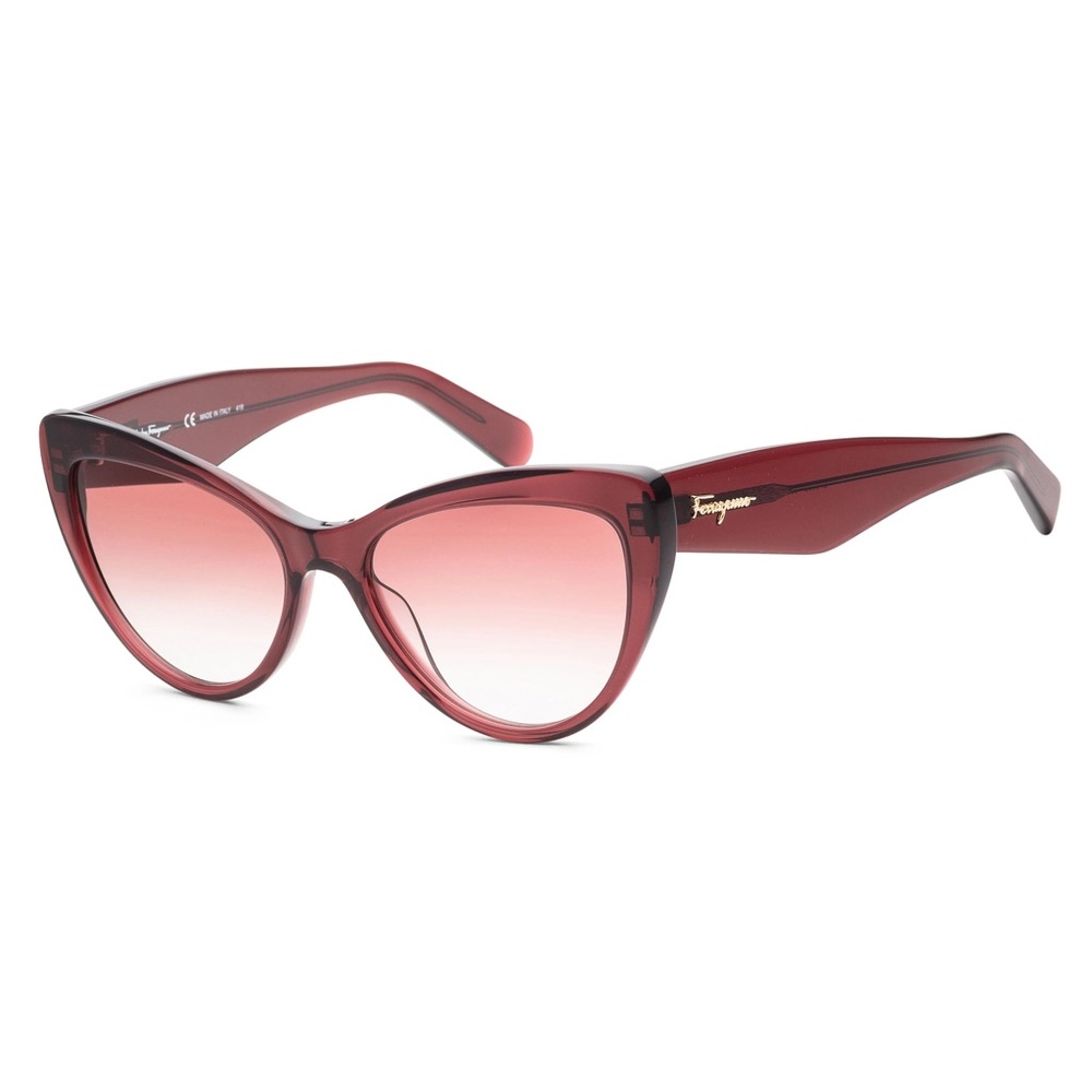 Salvatore Ferragamo Cat Eye 56mm Sunglasses in Red Wine SF930S - Picture 4 of 9